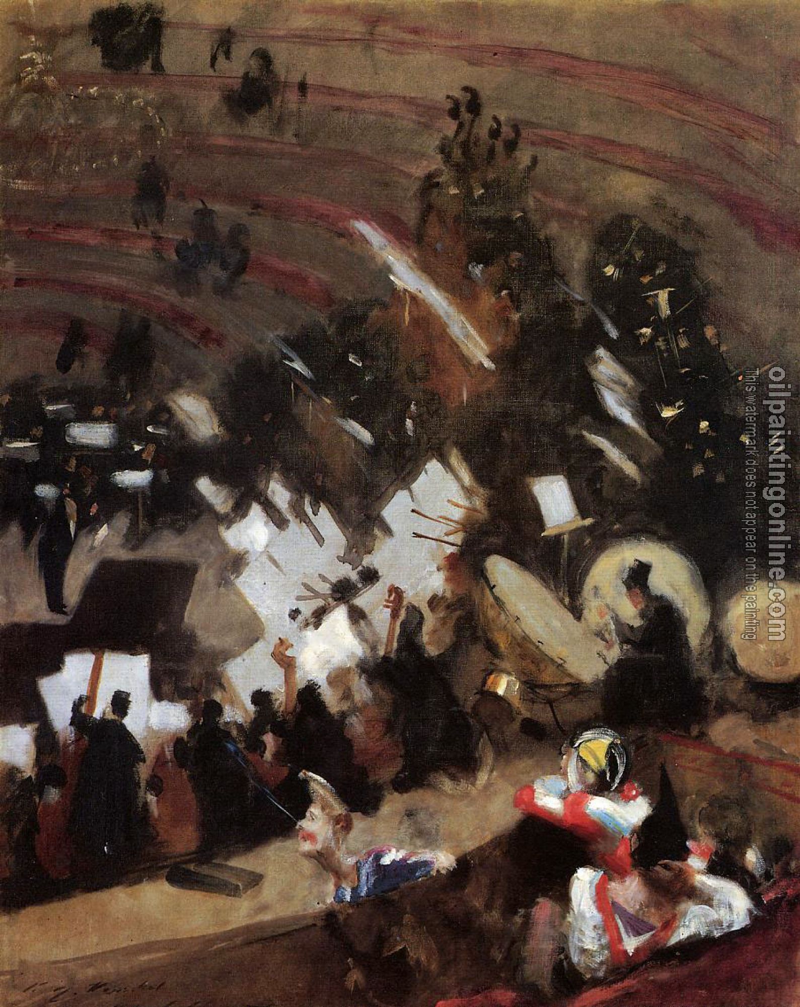Sargent, John Singer - Rehearsal of the Pas de Loup Orchestra at the Cirque d'Hiver